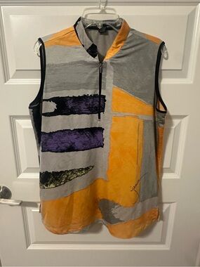 jamie sadock golf shirt in Gray, Orange & Black